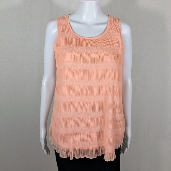 Elle Tank Top/Blouse Size XS Sleeveless Round Neck Salmon - Picture 1 of 4